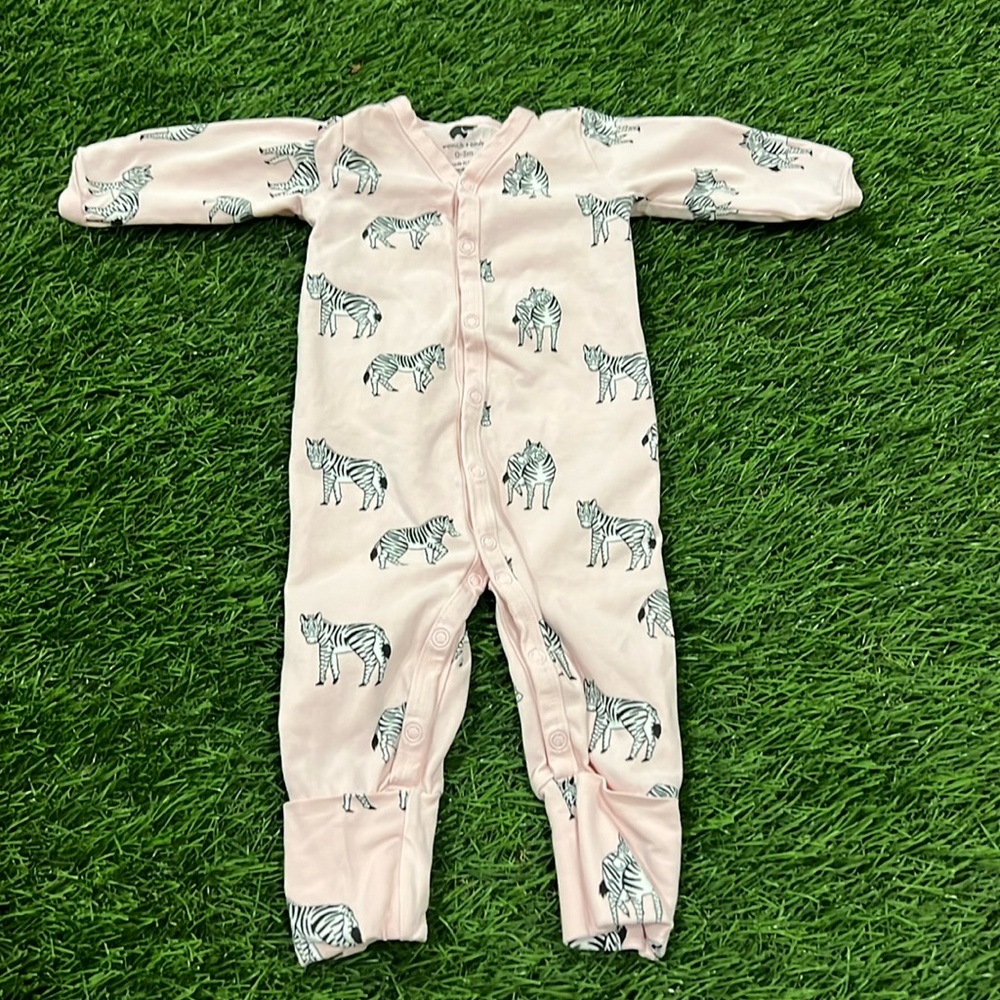 Monica + Andy One Piece Pajama - Zebra Print